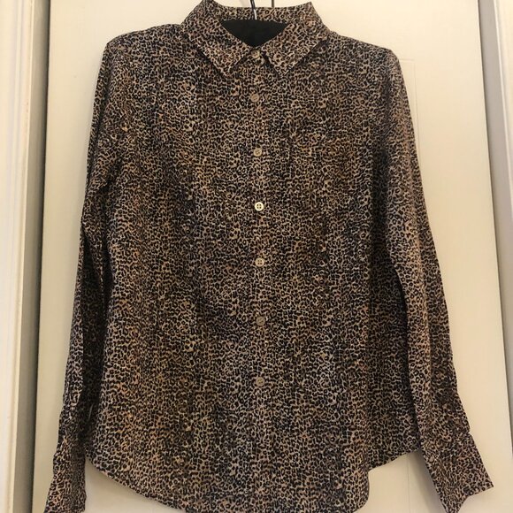 Silvian Heach Italian Leopard Print Long Sleeve Blouse_ Authentic Italian Design - Picture 4 of 9